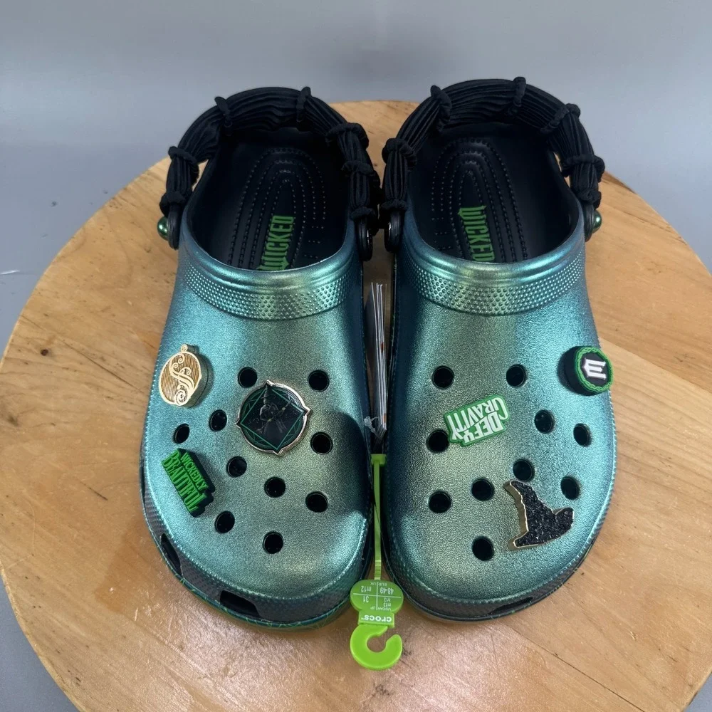 Crocs Wicked Elphaba Men's Size 13 Classic‎ Clogs Limited Edition w/ Jibbitz NEW